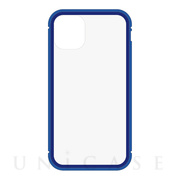 【iPhone11 ケース】背面繊維ガラス×アルミバンパーケース (Blue)