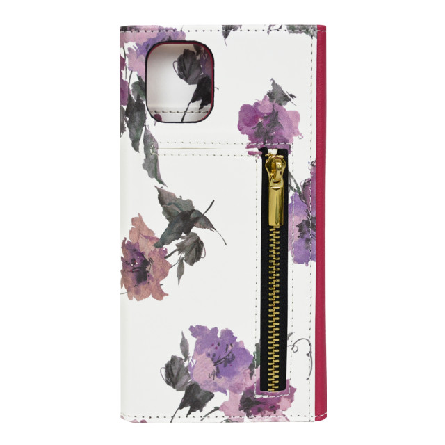 【iPhone11 Pro ケース】rienda ロングストラップ・小銭収納付き3つ折り手帳ケース (Parm Flower/ピンク)サブ画像
