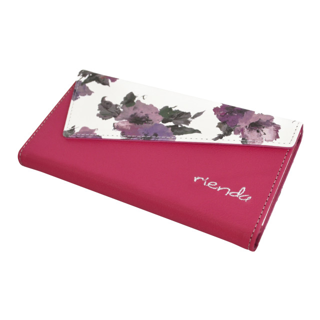 【iPhone11 Pro ケース】rienda ロングストラップ・小銭収納付き3つ折り手帳ケース (Parm Flower/ピンク)サブ画像