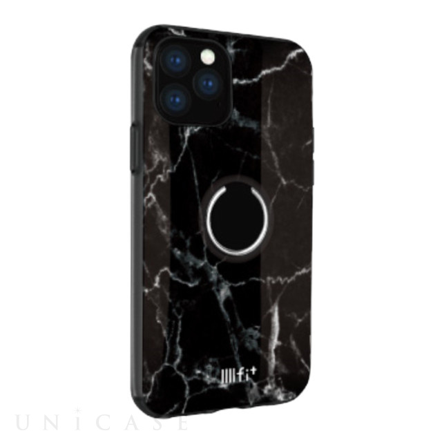 iPhone11 Pro ケース】IIII fit リング (ブラックマーブル