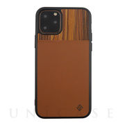 【iPhone11 Pro ケース】ECO LEATHER GENUINE WOOD BACK SHELL (Beige Wood)