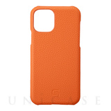 【iPhone11 Pro ケース】Shrunken-Calf Leather Shell Case (Orange)
