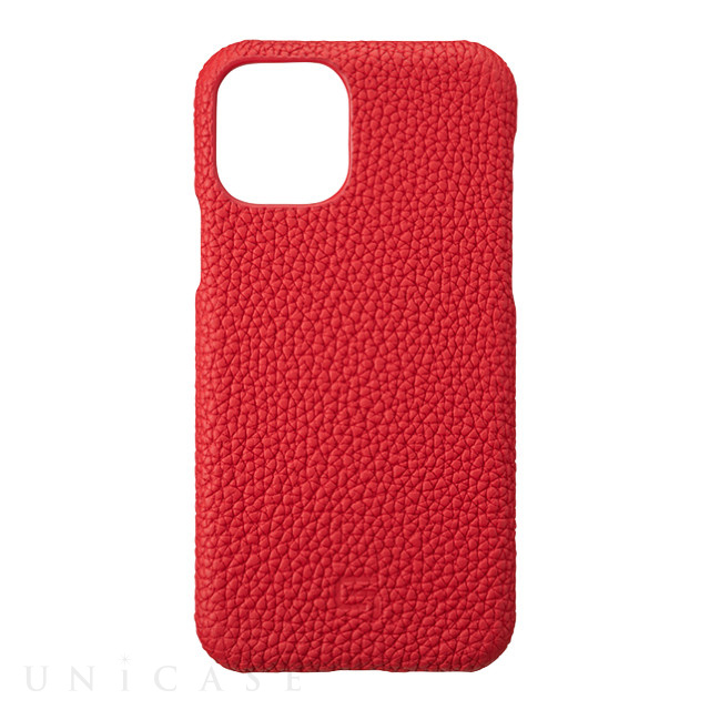 【iPhone11 Pro ケース】Shrunken-Calf Leather Shell Case (Red)