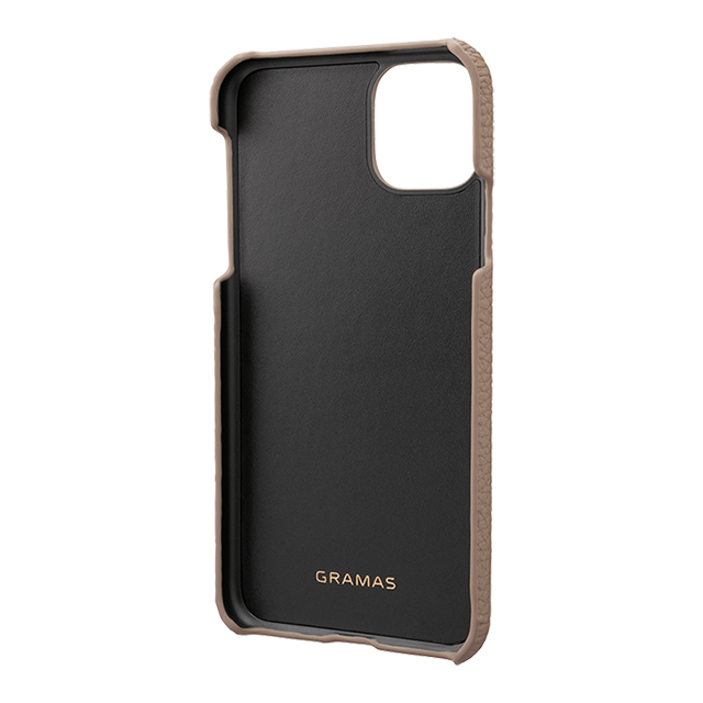 【iPhone11 Pro Max ケース】Shrunken-Calf Leather Shell Case (Taupe)サブ画像