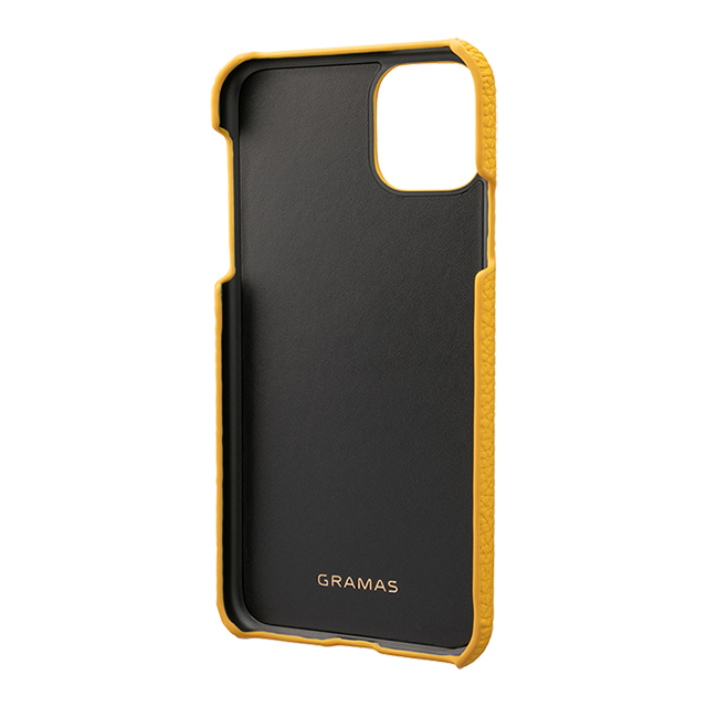 【iPhone11 Pro Max ケース】Shrunken-Calf Leather Shell Case (Yellow)goods_nameサブ画像