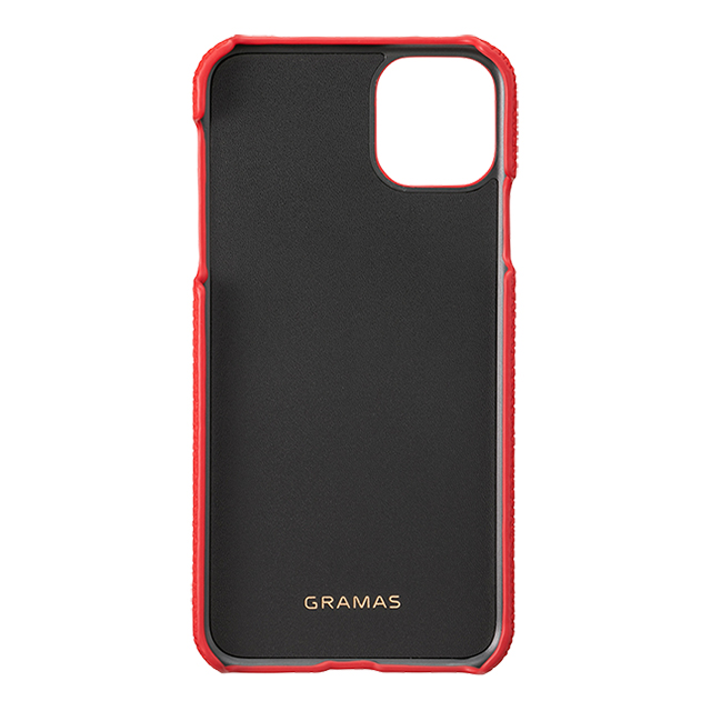 【iPhone11 Pro Max ケース】Shrunken-Calf Leather Shell Case (Red)サブ画像