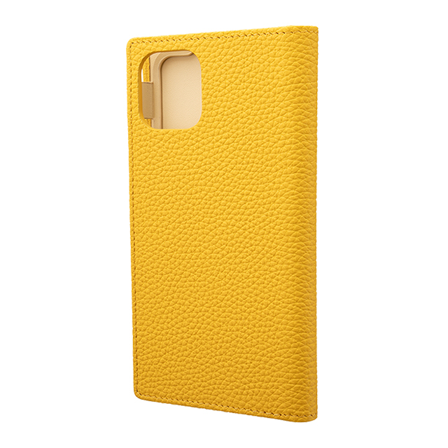 【iPhone11/XR ケース】Shrunken-Calf Leather Book Case (Yellow)サブ画像