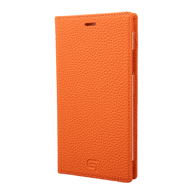 【iPhone11/XR ケース】Shrunken-Calf Leather Book Case (Orange)サブ画像