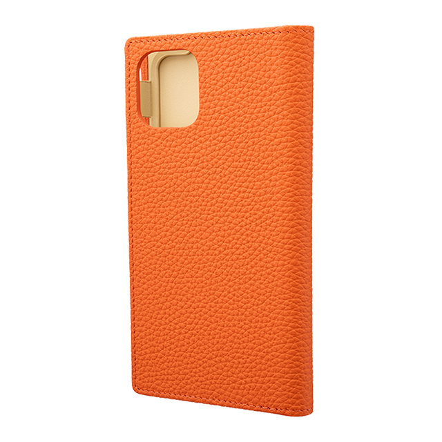 【iPhone11/XR ケース】Shrunken-Calf Leather Book Case (Orange)サブ画像