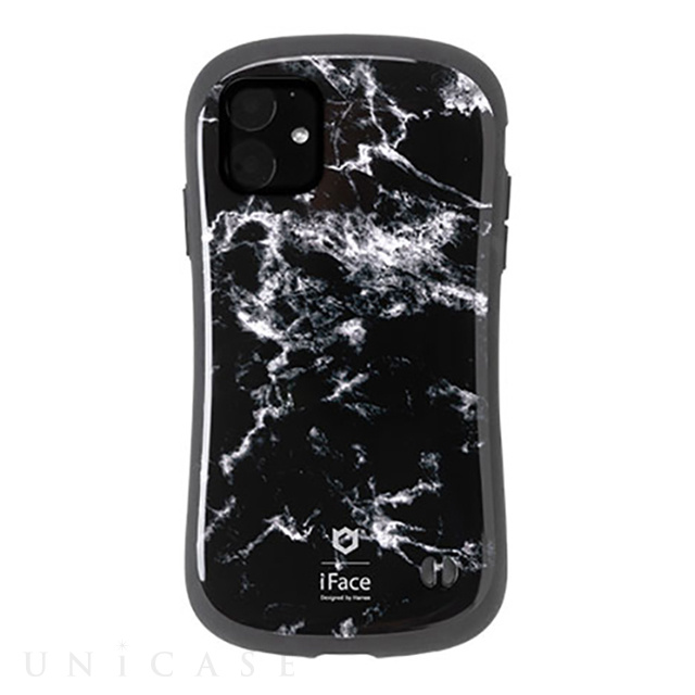 【iPhone11 ケース】iFace First Class Marbleケース (ブラック)