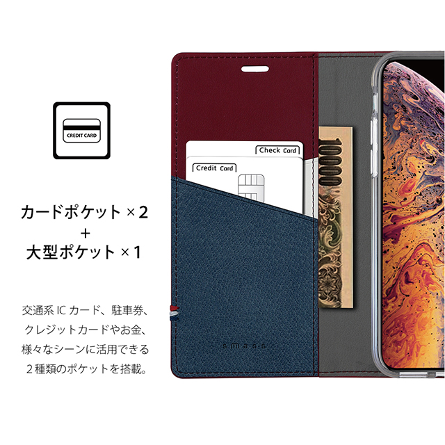 【iPhone11 Pro ケース】CAPO.D 本革手帳型ケース (Burgundy)サブ画像