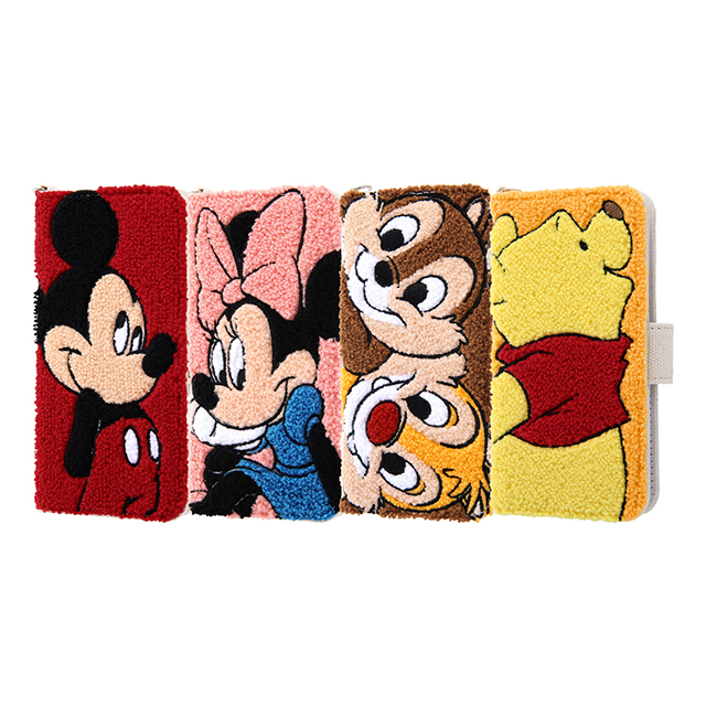 【iPhone11 Pro ケース】ディズニーキャラクター/サガラ刺繍 手帳型ケース 帆布 (ミッキー)サブ画像