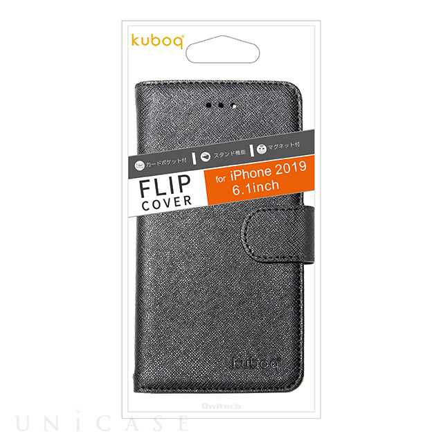 【iPhone11 ケース】Kuboq カード収納ポケット付き手帳型ケース (BK)