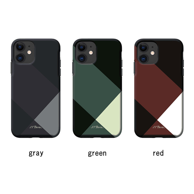 【iPhone11 ケース】Simple style grid case (red)サブ画像