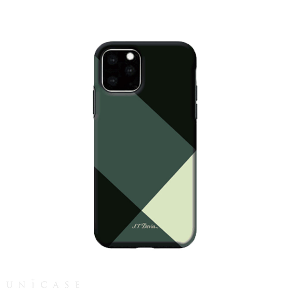 【iPhone11 Pro ケース】Simple style grid case (green)