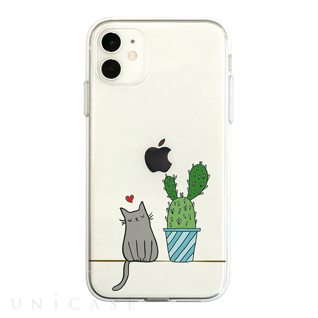Iphone11 ケース ソフトクリアケース 猫とサボテン 画像一覧 Unicase