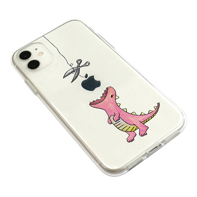 【iPhone11 ケース】ソフトクリアケース (はらぺこザウルス ピンク)goods_nameサブ画像