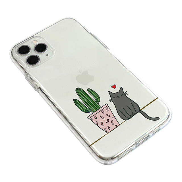 【iPhone11 Pro Max ケース】ソフトクリアケース (サボテンと猫)goods_nameサブ画像