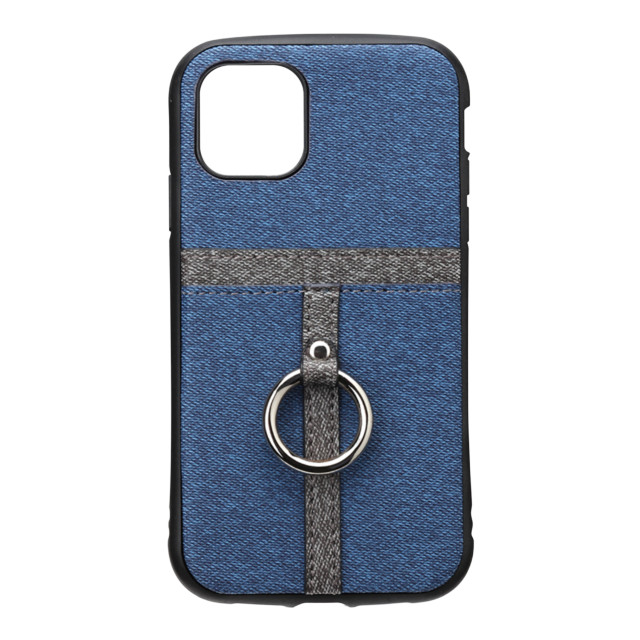 【iPhone11 Pro ケース】ポケット＆リング付ハイブリッドタフケース (デニム調ブルー)サブ画像