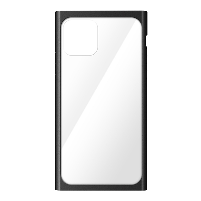 【iPhone11 Pro ケース】クリアガラスタフケース スクエア型 (ブラック)サブ画像
