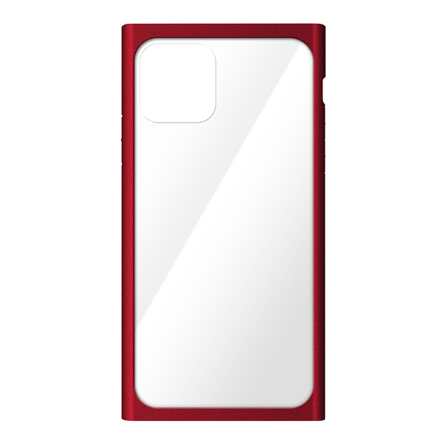 【iPhone11 Pro ケース】クリアガラスタフケース スクエア型 (レッド)サブ画像