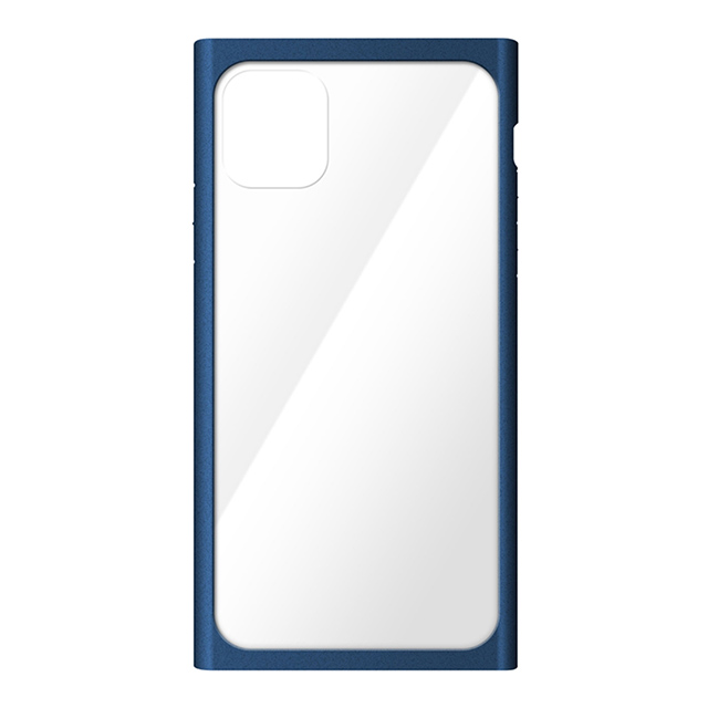Iphone11 ケース クリアガラスタフケース スクエア型 ネイビー Pga Iphoneケースは Unicase