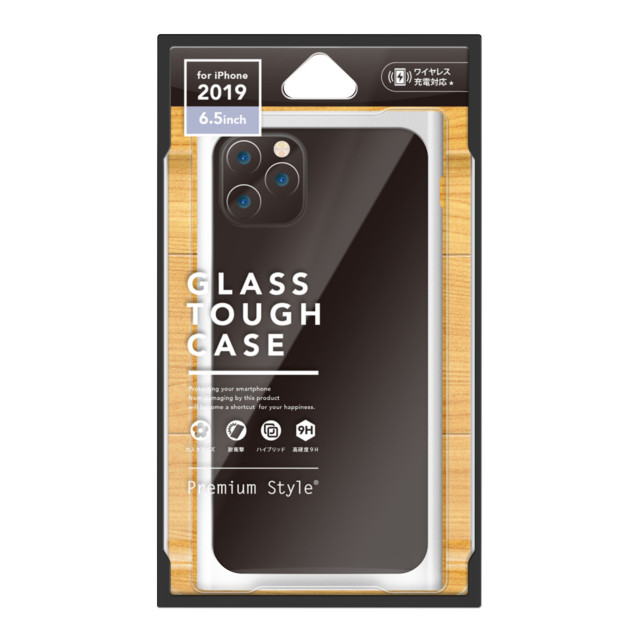 【iPhone11 Pro Max ケース】クリアガラスタフケース スクエア型 (ホワイト)サブ画像