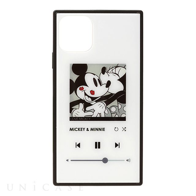 【iPhone11 Pro Max ケース】ガラスハイブリッドケース (ミッキーマウス/ホワイト)