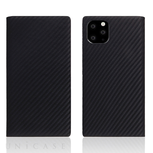 【iPhone11 Pro ケース】Carbon Leather Case (Black)