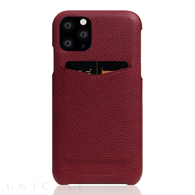 【iPhone11 Pro ケース】Full Grain Leather Back Case (Burgundy Rose)