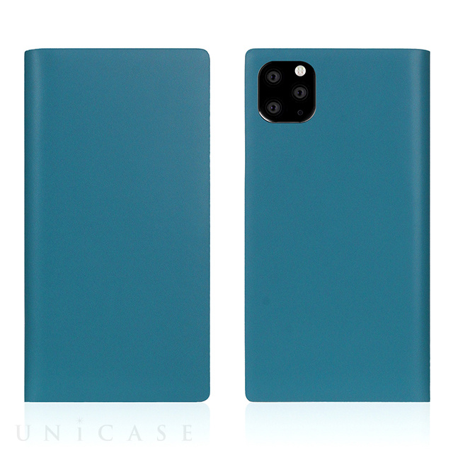 【iPhone11 Pro ケース】Calf Skin Leather Diary (Blue) SLG Design | iPhoneケース