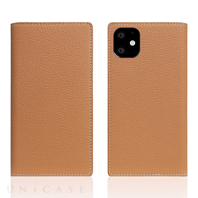 【iPhone11 ケース】Full Grain Leather Case (Caramel Cream)