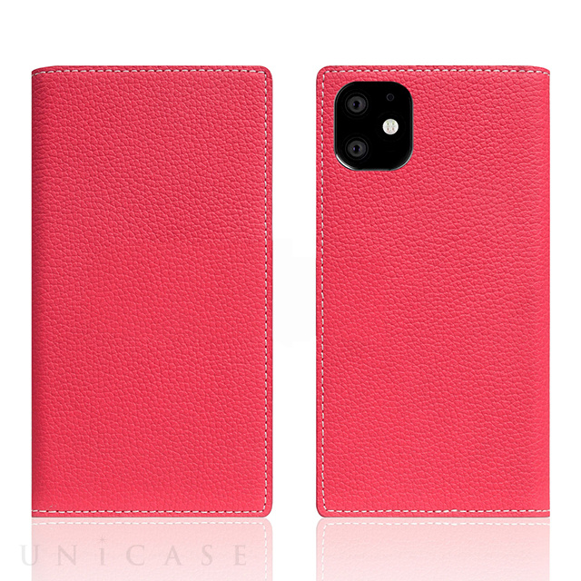 【iPhone11 ケース】Full Grain Leather Case (Pink Rose)