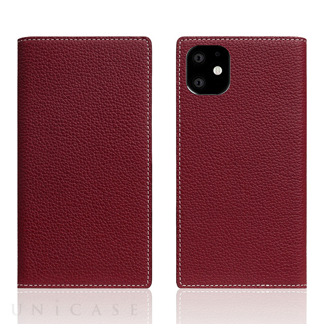 【iPhone11 ケース】Full Grain Leather Case (Burgundy Rose)