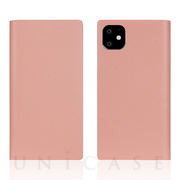 【iPhone11 ケース】Calf Skin Leather Diary (Baby Pink)