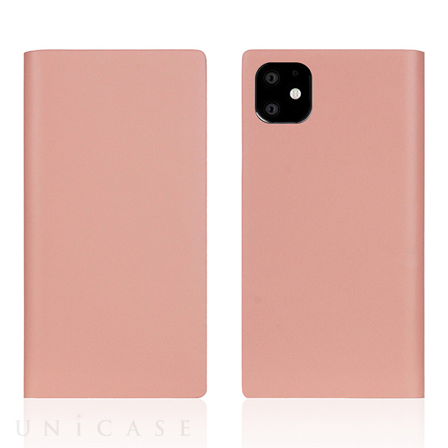 【iPhone11 ケース】Calf Skin Leather Diary (Baby Pink) SLG Design | iPhone