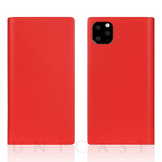 【iPhone11 Pro Max ケース】Calf Skin Leather Diary (Red)