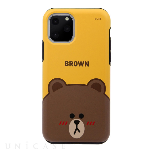 【iPhone11 Pro ケース】DUAL GUARD FACE (BROWN)