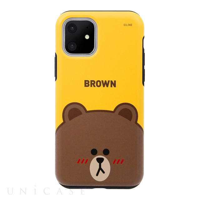 【iPhone11 ケース】DUAL GUARD FACE (BROWN)