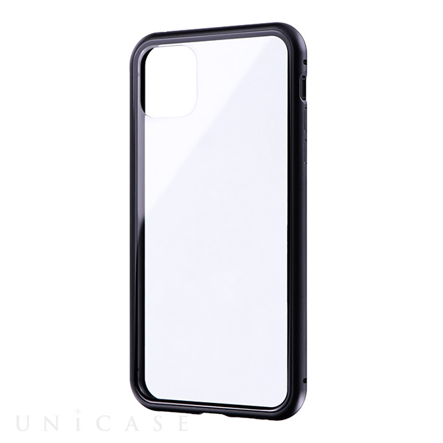 【iPhone11 Pro Max ケース】ガラス＆アルミケース「SHELL GLASS Aluminum」 ブラック