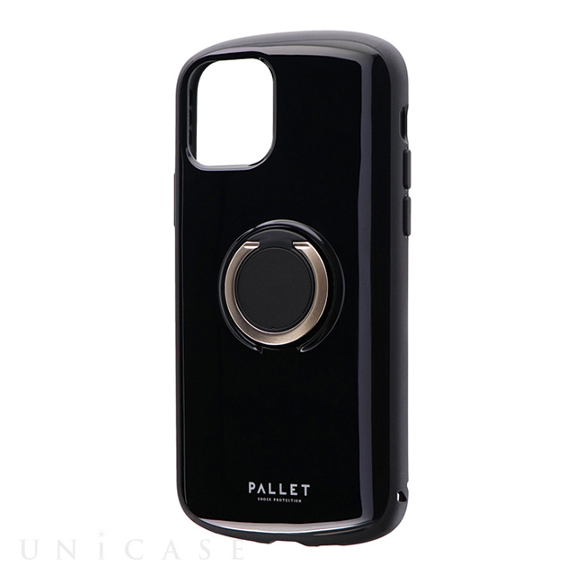 【iPhone11 Pro ケース】耐衝撃リング付ハイブリッドケース「PALLET RING」 ブラック