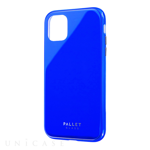 【iPhone11 ケース】ガラスハイブリッドケース「SHELL GLASS COLOR」 (ブルー)