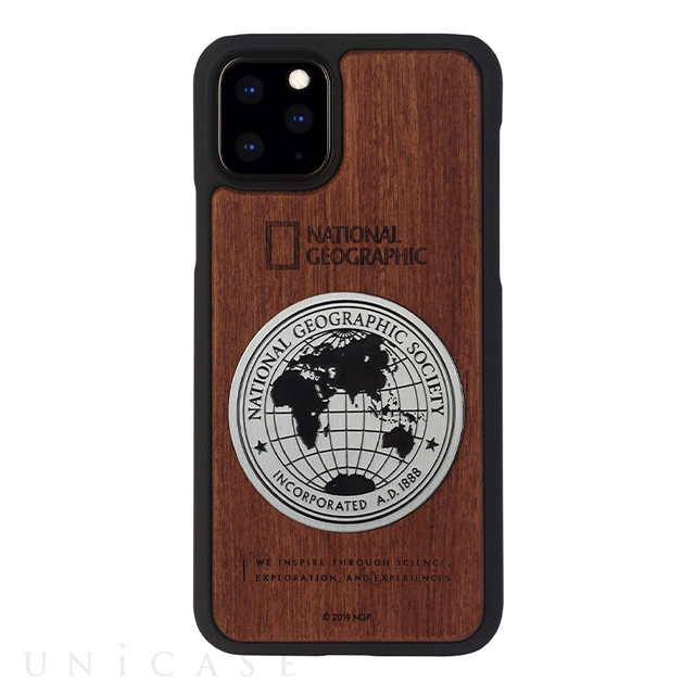 【iPhone11 Pro Max ケース】Metal-Deco Wood Case (ローズウッド)
