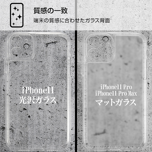 【iPhone11 Pro Max ケース】ハイブリッドガラスケース 精密設計 (マットクリア)goods_nameサブ画像