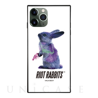 MILKBOY（ミルクボーイ）【iPhone11 Pro ケース】MILKBOY スクエア型 ガラスケース (Riot Rabbits WHT)