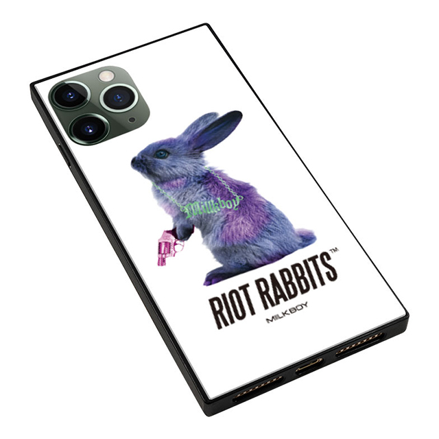 【iPhone11 Pro ケース】MILKBOY スクエア型 ガラスケース (Riot Rabbits WHT)サブ画像