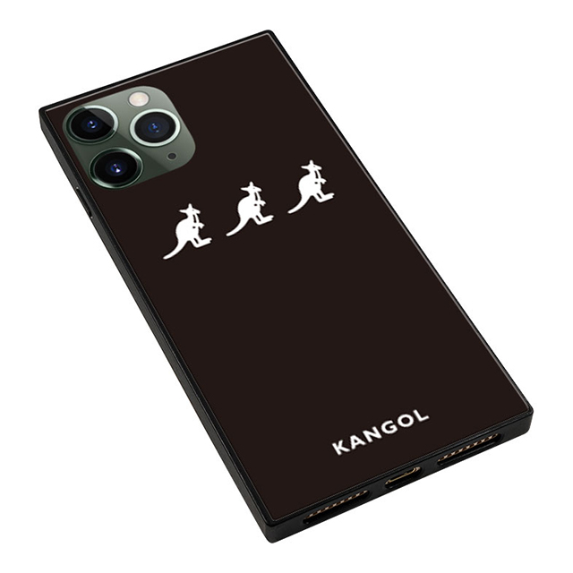 【iPhone11 Pro ケース】KANGOL スクエア型 ガラスケース [KANGOL TRIPLE(BLK)]サブ画像