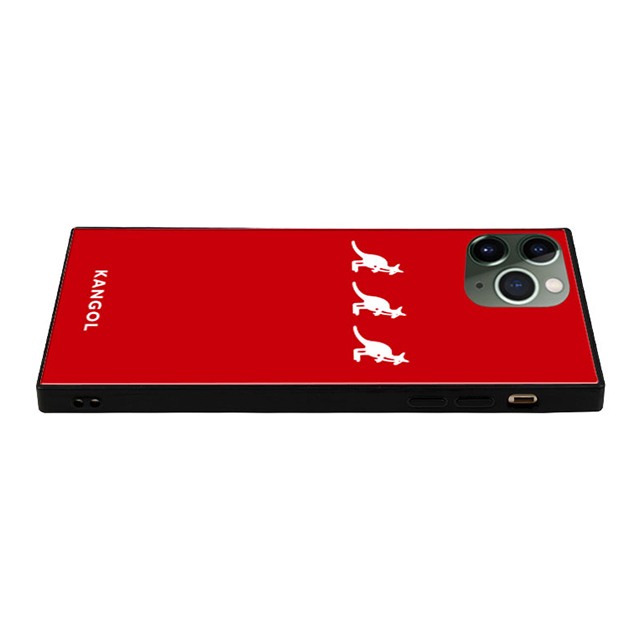 【iPhone11 Pro ケース】KANGOL スクエア型 ガラスケース [KANGOL TRIPLE(RED)]サブ画像