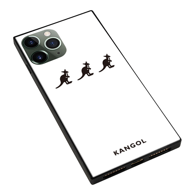 【iPhone11 Pro ケース】KANGOL スクエア型 ガラスケース [KANGOL TRIPLE(WHT)]サブ画像