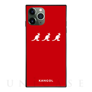 【iPhone11 Pro ケース】KANGOL スクエア型 ガラスケース [KANGOL TRIPLE(RED)]